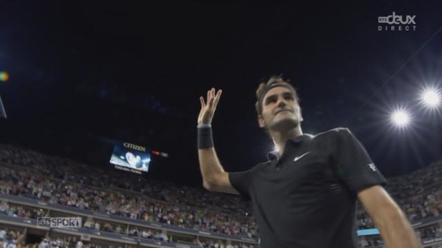 Gael Monfils (FRA-20) – Roger Federer (SUI-2) (6-4 6-3 4-6 5-7 2-5). Le dernier jeu va très vite