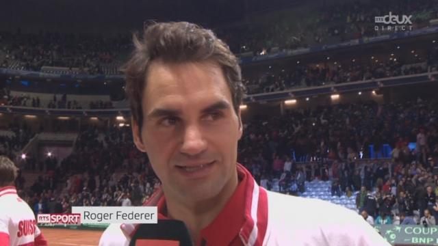 Finale, Federer-Wawrinka - Benneteau-Gasquet (6-3, 7-5, 6-4): interview de Federer après la victoire en double
