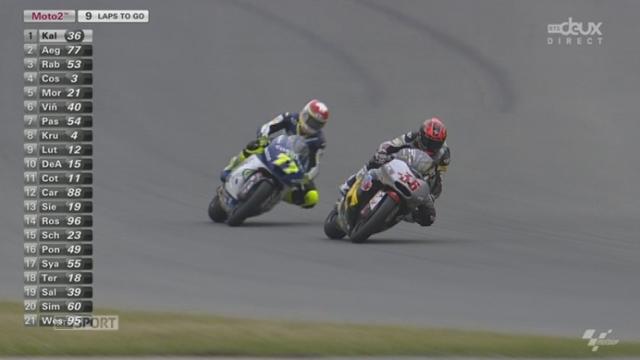 Moto 2: à 10 tours de l'arrivée, Kallio et Aegerter sont au coude à coude en tête de la course