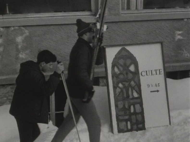 Le culte du dimanche à la Barillette en 1966. [RTS]