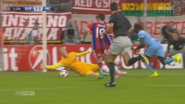 Bayern Munich - Man. City (0-0): après 40 secondes de jeu, Müller élimine Hart mais tire dans le petit filet