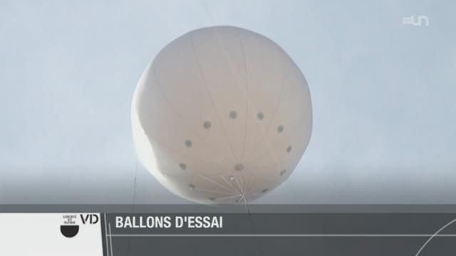 Quatre ballons placés à 86 mètres du sol laissent imaginer la tour Taoua à Beaulieu (VD)