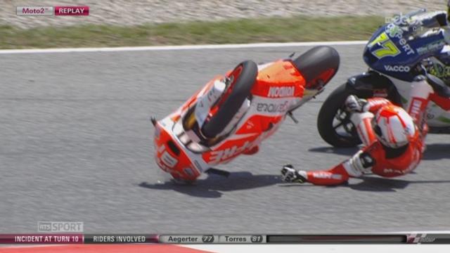 Torres chute à son tour et sa machine percute Aegarter