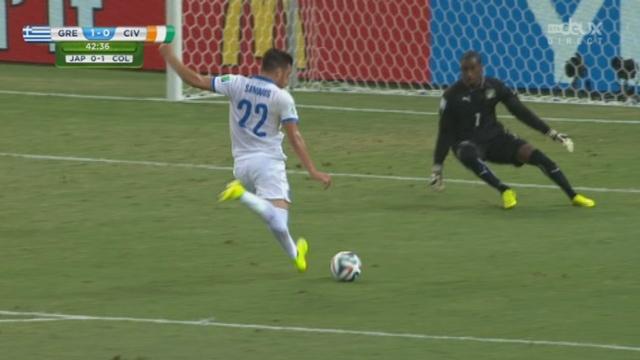 Groupe C, GRE-CIV (1-0): Tioté perd bêtement le ballon et Andreas Samaris ne se fait pas prier pour ouvrir le score pour la Grèce