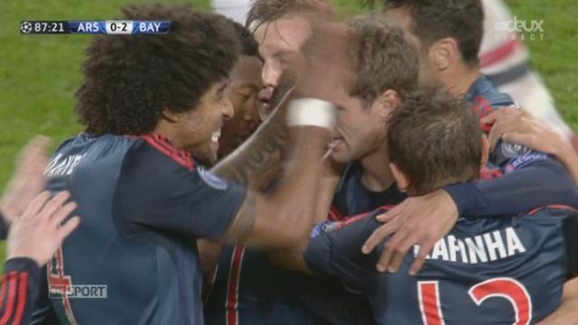 ⅛ de finale (aller): Arsenal - Bayern Munich (0-2). 88e minute: Thomas Müller marque pour les Bavarois