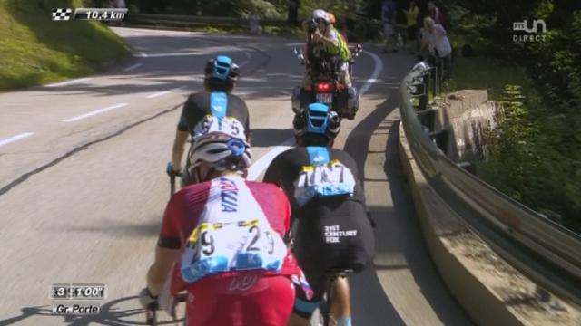 13e étape, St-Etienne-Chamrouss: attaque de Valverde à 10 km de l'arrivée. Nibali réagit