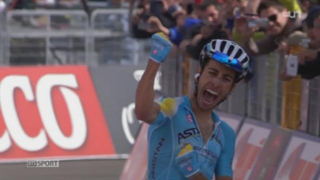 Cyclisme: Fabio Aru a remporté en solitaire la 15e étape du Giro au sommet de Montecampione ce dimanche