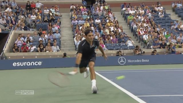 1er tour. Marinko Matosevic (AUS) – Roger Federer (SUI-2). 1re manche: une petite merveille du Suisse, qui remportera le set 6-3