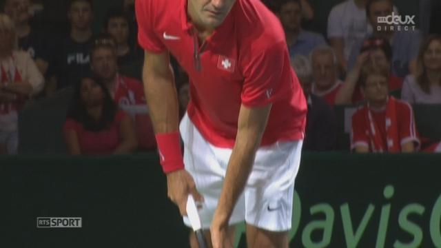Federer - Golubev (7-6): malgré la remontée du Kazakh, Federer remporte ce set au tie-break (7-0)
