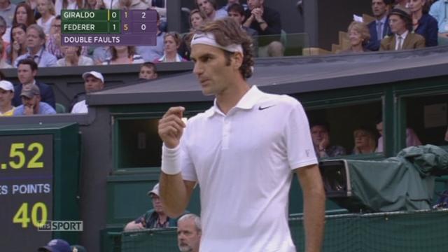 3e tour, Giraldo - Federer (3-6, 1-6): Federer s'empare de la 2e manche sans aucun souci