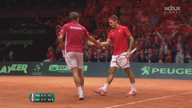Finale, Federer-Wawrinka  - Benneteau-Gasquet (6-3): jamais inquiétés sur leurs jeux de service, les Suisses remportent la 1ère manche