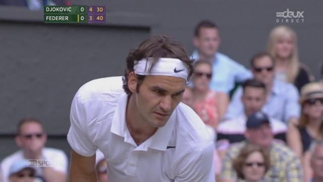 Finale messieurs. Novak Djokovic (SRB) - Roger Federer (SUI). A1re manche. Du beau tennis!