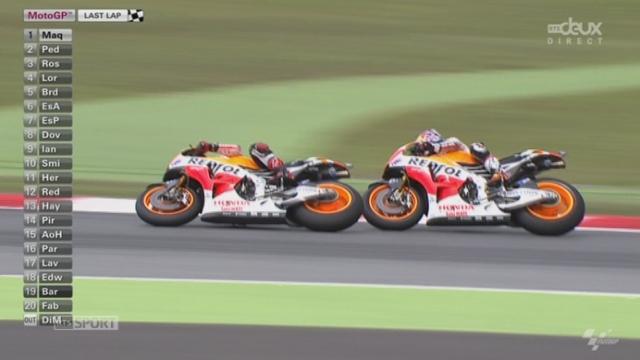 Moto GP: dernier tour de folie avec Marquez qui remporte la course devant Pedrosa et Rossi