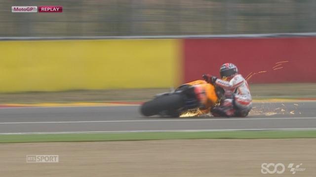 Moto GP: la pluie aura eu raison de Marquez qui chute et se voit contraint de changer de moto