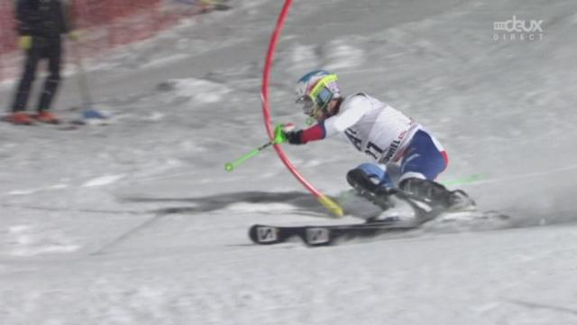 Slalom messieurs, 2e manche: Luca Aerni (5e)