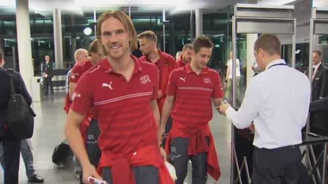 Le départ de l'équipe suisse de football au Brésil
