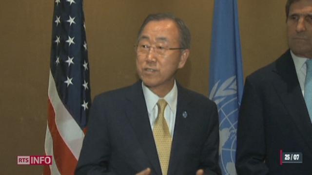 Le secrétaire général Ban Ki-Moon réagit suite au bombardement d'une école gérée par l'ONU à Gaza