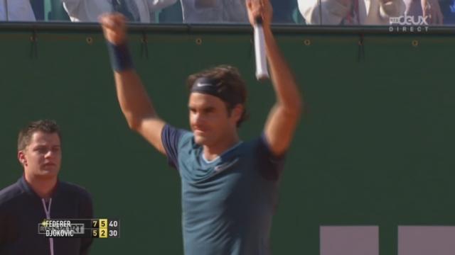 1-2, Federer - Djokovic (7-5, 6-2): Federer l’emporte et rejoint Wawrinka pour une finale 100% Suisse