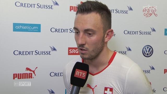 Suisse - Jamaïque (1-0): le buteur de la soirée, Drmic, au micro de Christophe Cerf