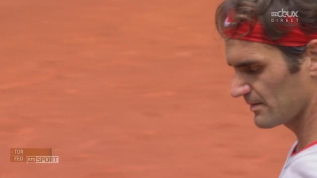 1-16e de finale messieurs, Federer-Tursunov (7-5, 6-7, 1-0): Federer break d'entrée