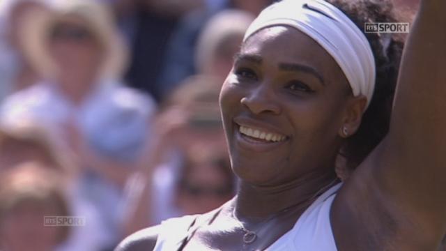Finale dames. Serena Williams (USA-1) - Garbine Muguruza (ESP-20) (6-4 6-4). Balles de match pour l’Américaine! 6e titre à Wimbledon, 21e tournoi du Grand-Chelem, 3e de la saison après l’Australie et Roland-Garros