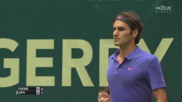 Finale messieurs, Roger Federer - Andreas Seppi (7-6): Federer remporte ce premier set au tie break 7-1