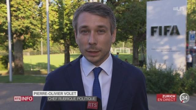 FIFA - Conférence de presse de Sepp Blatter: les observations de Pierre-Olivier Volet, à Zurich