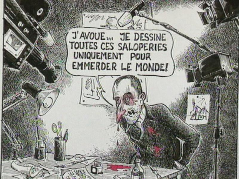 Les forçats de la mine, un dessin de Jean-Louis Baume, dessinateur de La Tuile. [RTS]