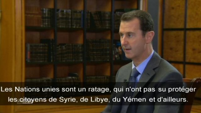 Le président Bachar el-Assad a critiqué tour à tour les Nations unies, les dirigeants européens et les pays qu'il accuse de soutenir le djihadisme comme l'Arabie saoudite.