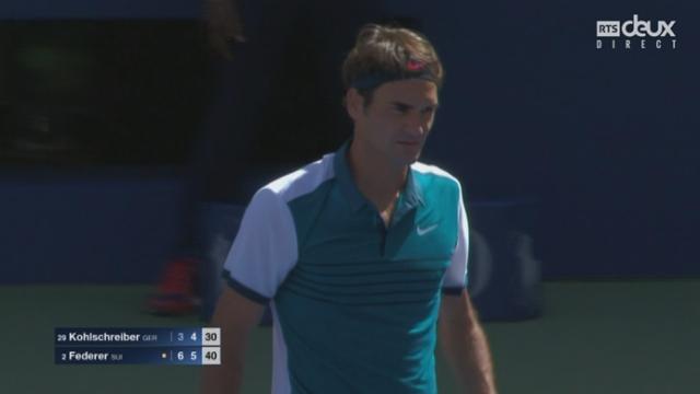 3e tour: Philipp Kohlschreiber [GER-29] - Roger Federer [SUI-2] (3-6 4-6). Une heure pour deux manches