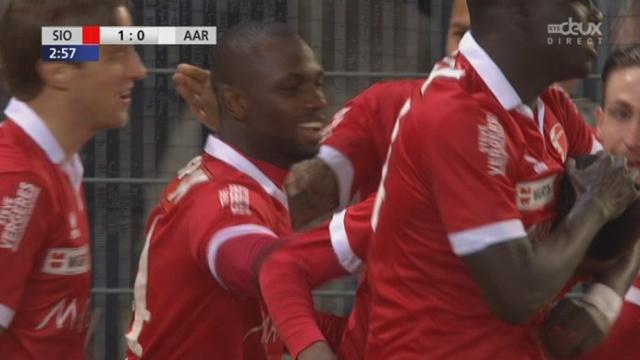 Sion - Aarau (1-0): les Valaisans ouvrent le score d’une jolie tête croisée par Moussa Konaté