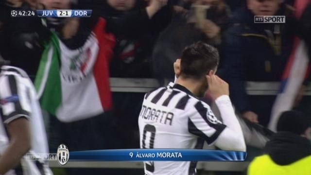 Juventus - Borussia Dortmund (2-1): Paul Pogba ajuste un centre parfait pour Morata qui ouvre son pied et permet aux Turinois de prendre l’avantage