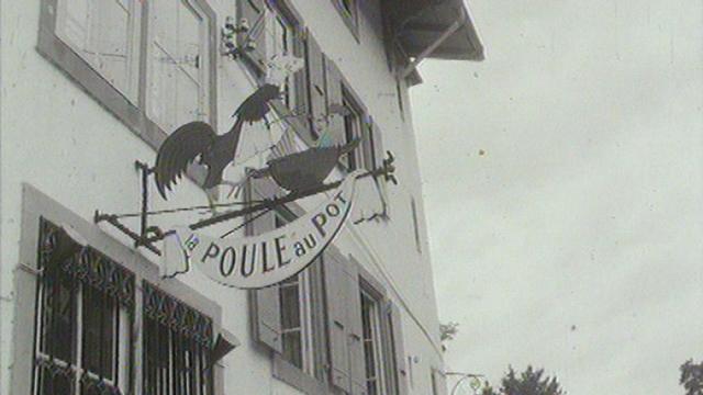 L'auberge La poule au pot de Chardonne en 1966. [RTS]