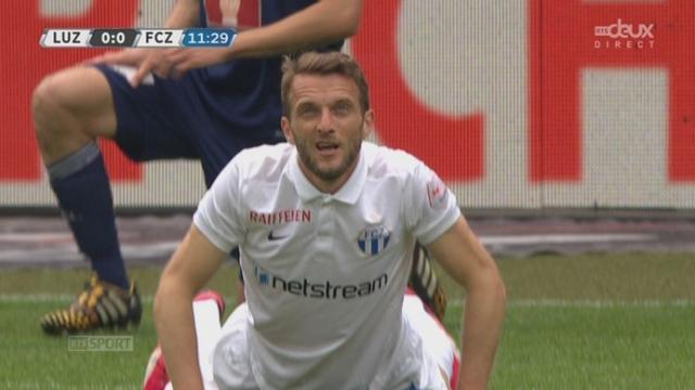 Lucerne - FC Zurich (0-0): quel manqué incroyable! la passe en retrait est parfaite mais Christian Schneuwly manque dans le but vide