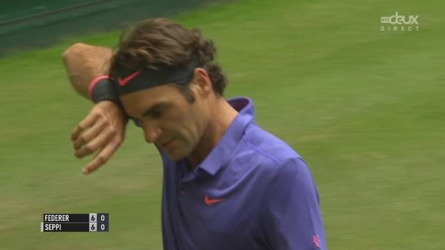 Finale messieurs, Roger Federer - Andreas Seppi (5-6): fin de premier set extrêmement serré, Federer donne tout pour décrocher le tie break