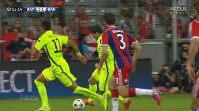 Bayern Munich - FC Barcelone (1-1): égalisation du FC Barcelone par Neymar d’une passe en retrait de Luis Suarez pleine de lucidité