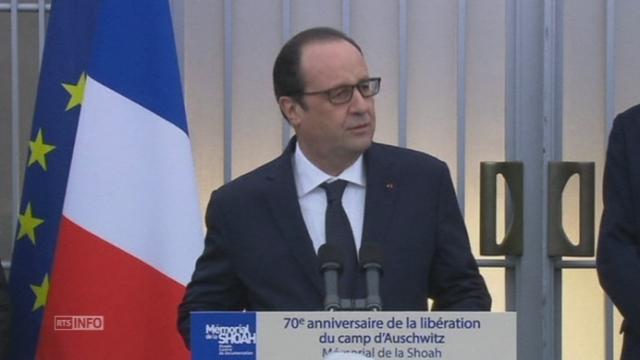Hollande commemore les 70 ans de la liberation du camp Auschwitz
