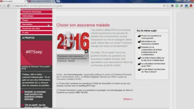 Calcul et comparaison des primes d’assurances maladie 2016 sur le site priminfo.ch