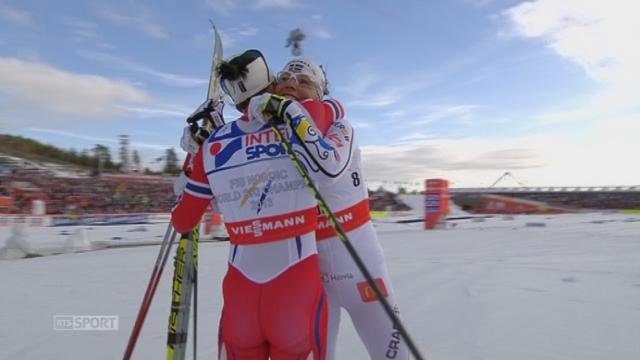 30 km dames, style classique, départ en masse: victoire de Therese Johaug (NOR) devant Marit Bjoergen (NOR) et Charlotte Kalla (SWE)