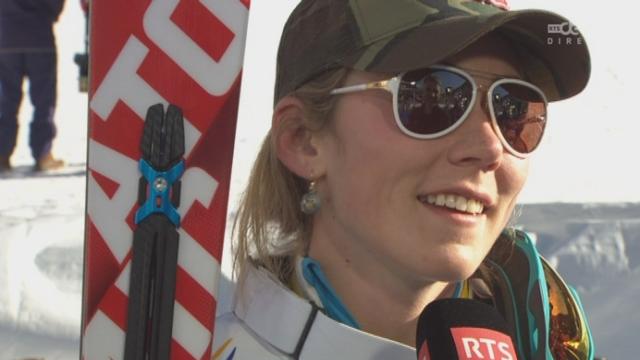Slalom dames, 2ème manche: interview de la championne du monde Mikaela Shiffrin (USA)