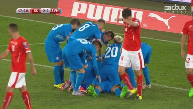 Suisse - Slovénie (0-2). Coupe de massue peu après la reprise (48e minute). Les Slovènes s’envolent