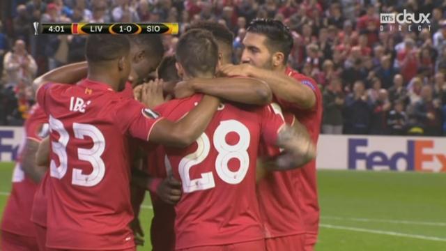 Liverpool - Sion (1-0). 4e minute: Lallana ouvre le score très tôt dans la partie pour les « Reds »