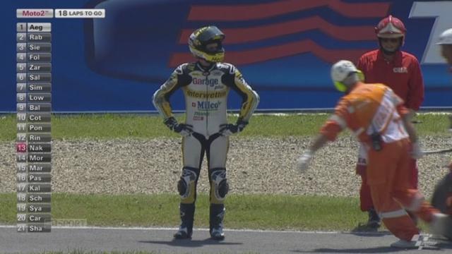 Moto2. A 19 tours du terme: la chute de Thomas Lüthi, Aegerter en tête