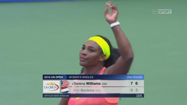 2e tour: Serena Williams (USA-1) – Kiki Bertens (NED) (7-6 6-3). Serena Williams affrontera Bethanie Mattek-Sands (USA) au prochain tour
