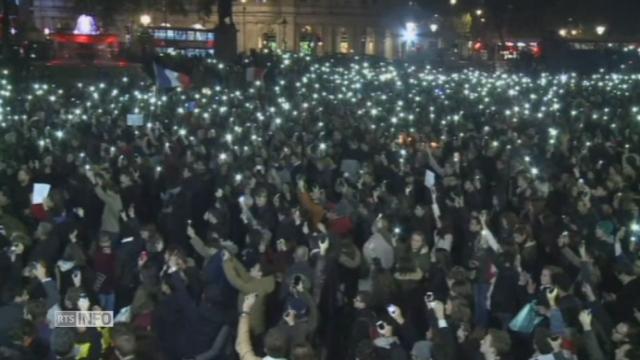 Tapis de lumières sur Trafalgar Square à Londres