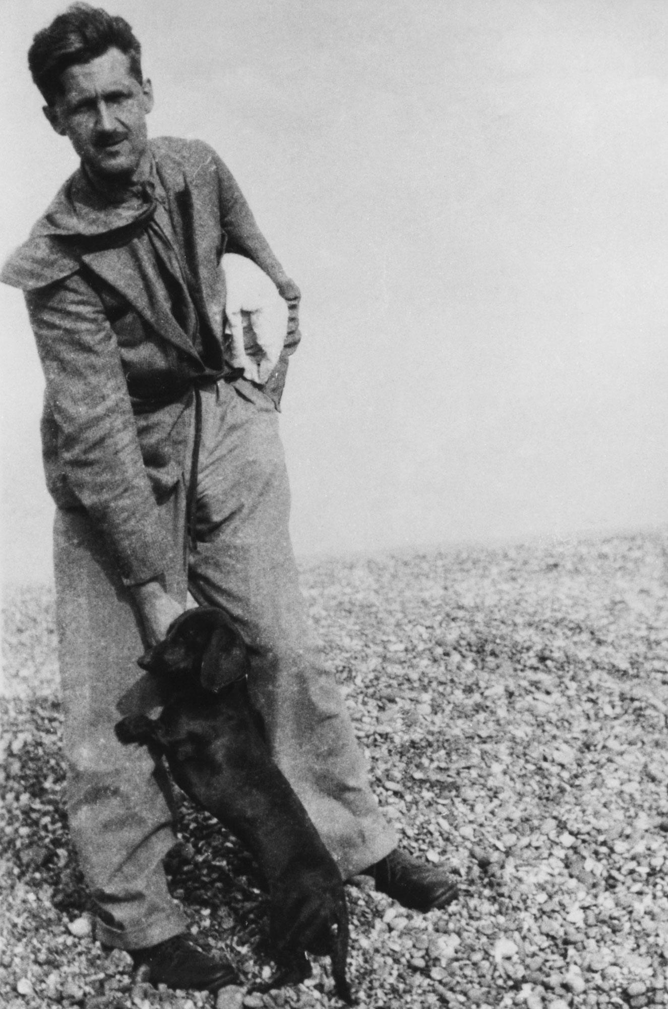 L'auteur anglais Eric Blair (George Orwell) 1903-1950 à Southwell Beach en 1934. [The Art Archive - The Art Archive / The Picture Desk]