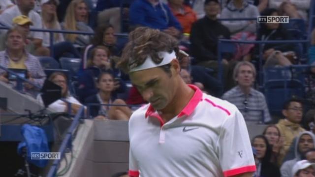 Finale messieurs. Novak Djokovic [SRB-1] - Roger Federer [SUI-2] (6-4 5-7 6-4). Le Suisse domine la manche, mais la perd pourtant