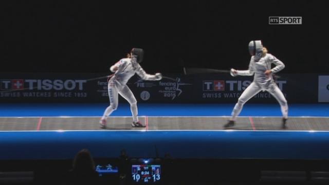 Finale du championnat du monde, épée dames: victoire deVioletta Kolobova (RUS) contre la Rossella Fiamingo (ITA) sur le score de 15-12