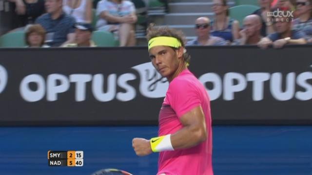 2e tour, Nadal-Smyczek (6-2): Rafa enlève rapidement le 1e set