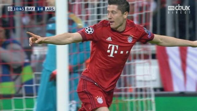 Gr. F, Bayern Munich – Arsenal (1-0): centre d’Alcantara pour Lewandowski qui place une tête imparable